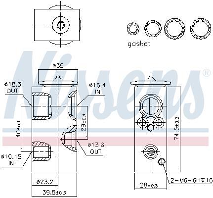 Válvula de expansión, aire acondicionado NISSENS ref. 999351