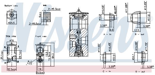 Válvula de expansión, aire acondicionado NISSENS ref. 999446