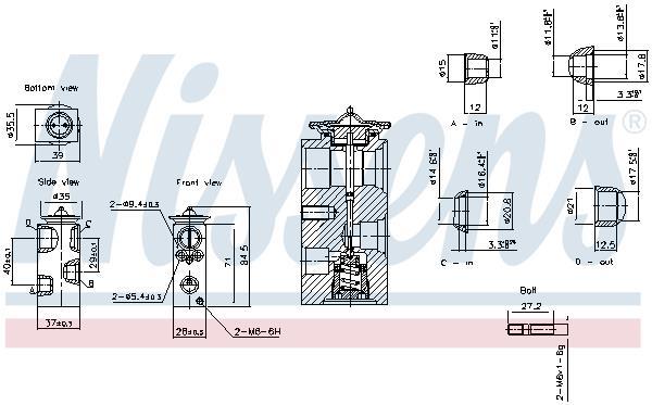 Válvula de expansión, aire acondicionado NISSENS ref. 999459
