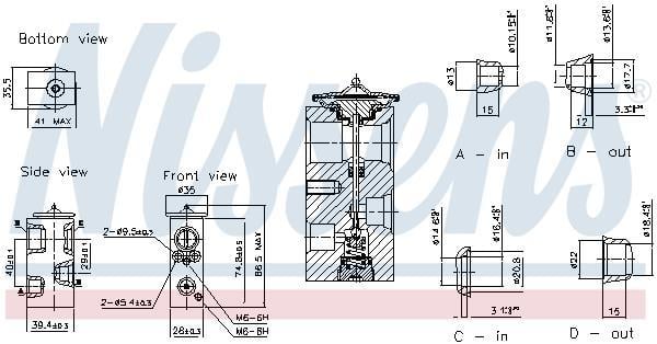 Válvula de expansión, aire acondicionado NISSENS ref. 999464