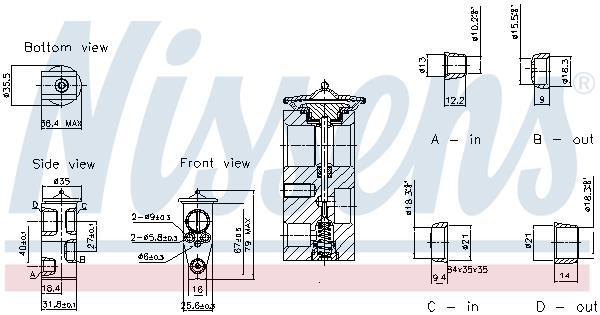 Válvula de expansión, aire acondicionado NISSENS ref. 999465