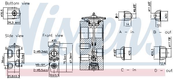 Válvula de expansión, aire acondicionado NISSENS ref. 999467