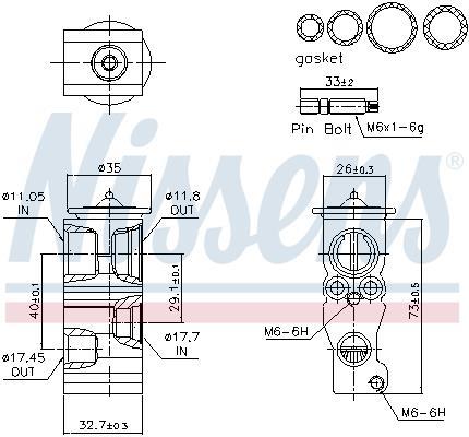 Válvula de expansión, aire acondicionado NISSENS ref. 999468