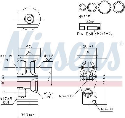 Válvula de expansión, aire acondicionado NISSENS ref. 999469