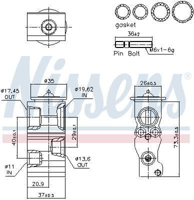 Válvula de expansión, aire acondicionado NISSENS ref. 999541