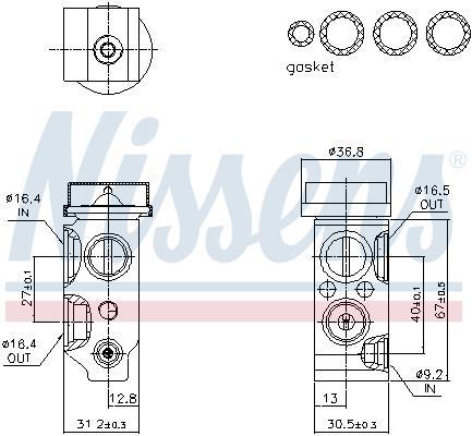 Válvula de expansión, aire acondicionado NISSENS ref. 999559