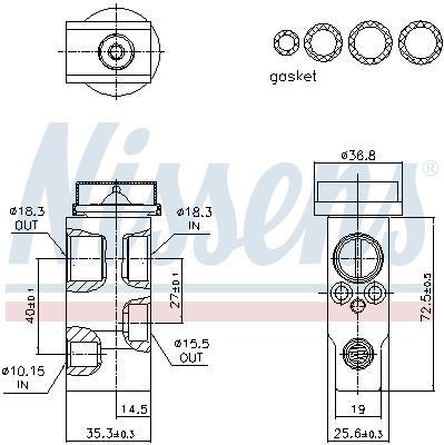 Válvula de expansión, aire acondicionado NISSENS ref. 999561