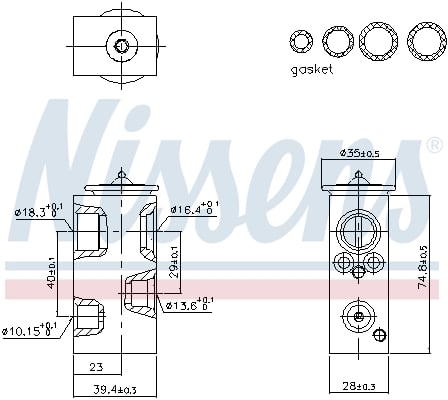 Válvula de expansión, aire acondicionado NISSENS ref. 999574