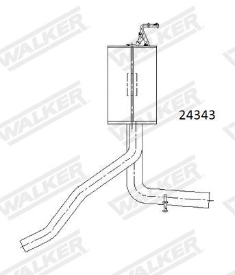 Silencieux arrière (Pot d'échappement) WALKER 24343