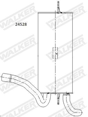 Silencieux arrière (Pot d'échappement) WALKER 24528