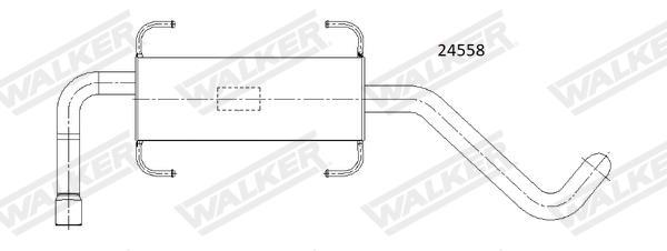 Silencieux arrière (Pot d'échappement) WALKER 24558