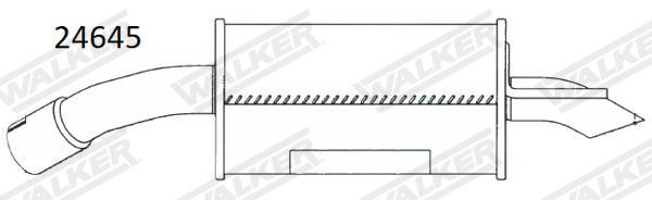 Silencieux arrière (Pot d'échappement) WALKER 24645