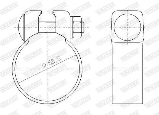 Collier de serrage, échappement WALKER ref. 80323