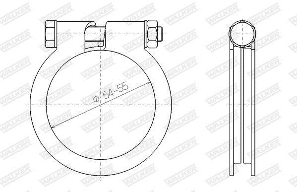 Collier de serrage, échappement WALKER ref. 81866