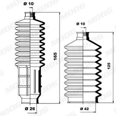 Jeu de joints-soufflets, direction MOOG ref. K150061