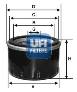 Filtre à huile UFI Filters ref. 23.545.00
