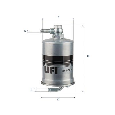 Filtre à carburant (Filtre à gasoil) UFI Filters ref. 24.072.00