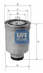Filtre à carburant (Filtre à gasoil) UFI Filters 24.446.01