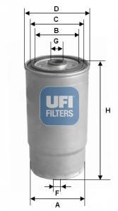 Filtre à carburant (Filtre à gasoil) UFI Filters 24.460.00