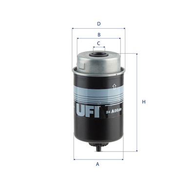 Filtre à carburant (Filtre à gasoil) UFI Filters 24.A86.00