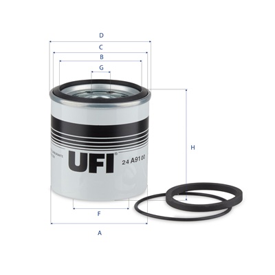 Filtro de combustível UFI Filters 24.A91.00