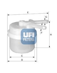 Filtre à carburant (Filtre à gasoil) UFI Filters ref. 31.026.00
