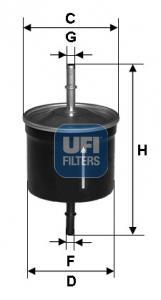Filtre à carburant (Filtre à gasoil) UFI Filters ref. 31.627.00