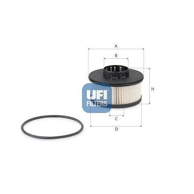 Filtre à carburant (Filtre à gasoil) UFI Filters ref. 26.201.00