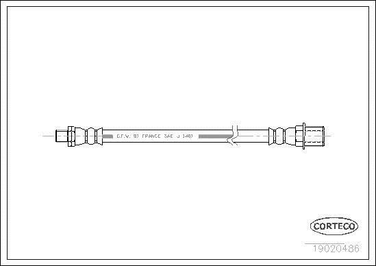 Flexible de frein (Durite de frein) CORTECO ref. 19020486