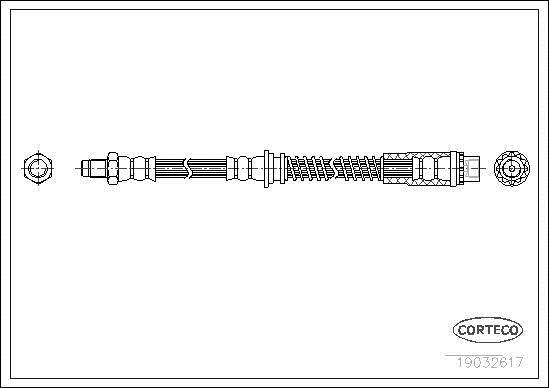 Flexible de frein (Durite de frein) CORTECO 19032617