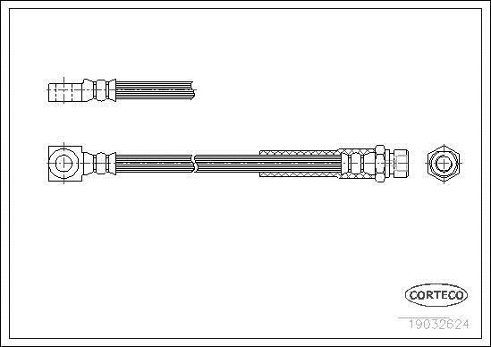 Flexible de frein (Durite de frein) CORTECO ref. 19032624
