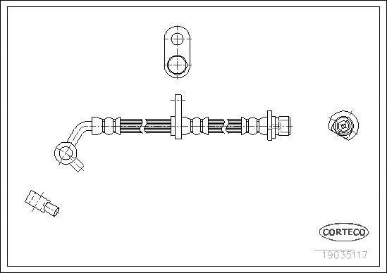 Flexible de frein (Durite de frein) CORTECO ref. 19035117