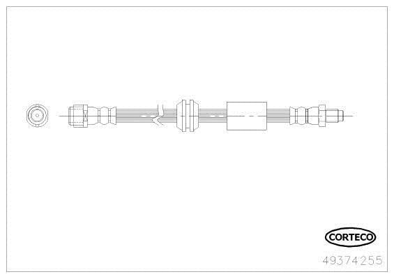 Flexible de frein (Durite de frein) CORTECO ref. 49374255