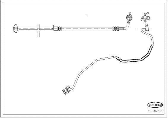 Flexible de frein (Durite de frein) CORTECO ref. 49106748