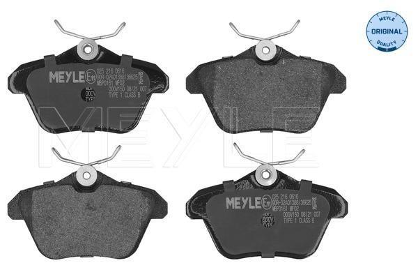 Jeu de 4 plaquettes de frein MEYLE ref. 025 216 0616