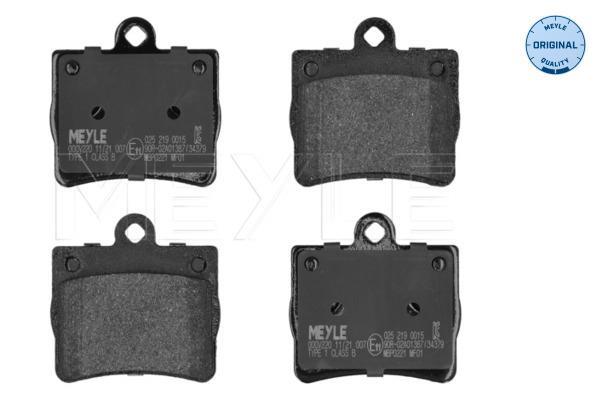 Jeu de 4 plaquettes de frein MEYLE ref. 025 219 0015