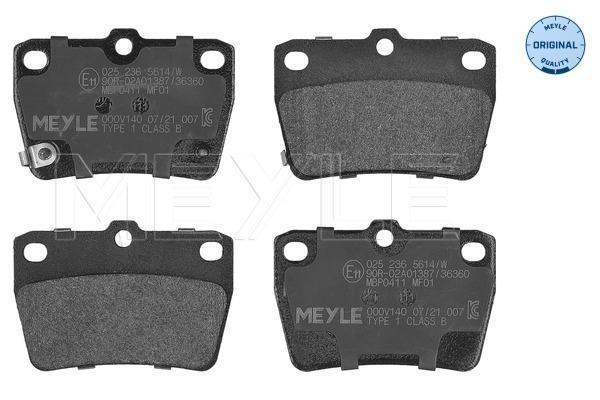 Jeu de 4 plaquettes de frein MEYLE ref. 025 236 5614/W
