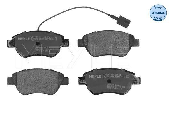 Jeu de 4 plaquettes de frein MEYLE ref. 025 237 0517/W