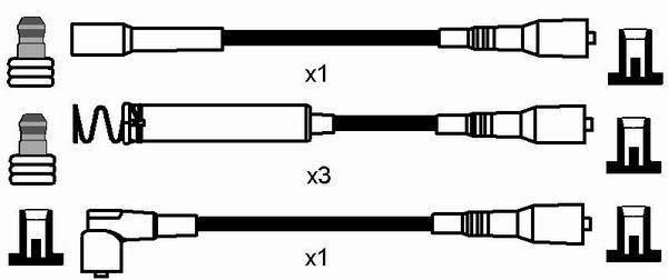 Jeu de câble d'allumage (Faisceau d'allumage) NGK 0788