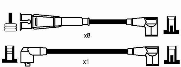 Jeu de câble d'allumage (Faisceau d'allumage) NGK ref. 0751