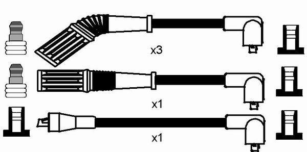 Jeu de câble d'allumage (Faisceau d'allumage) NGK 8224