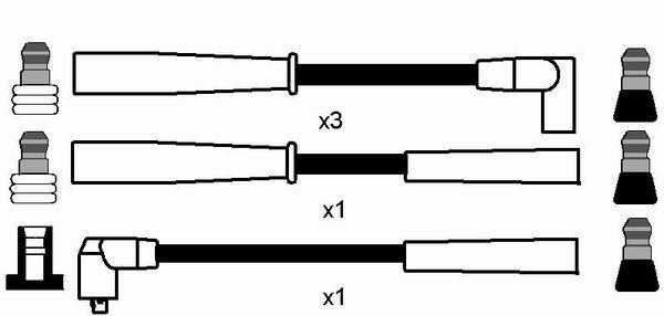Jeu de câble d'allumage (Faisceau d'allumage) NGK 7372