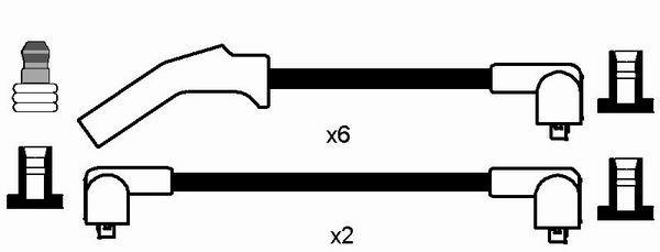 Jeu de câble d'allumage (Faisceau d'allumage) NGK ref. 7406