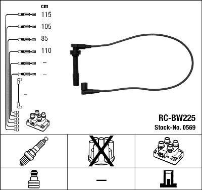 Jeu de câble d'allumage (Faisceau d'allumage) NGK ref. 0569