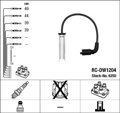 Juego de cables de encendido NGK 6258