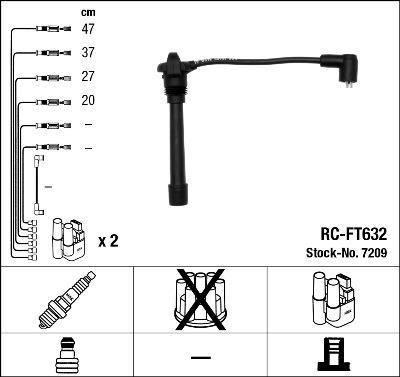 Jeu de câble d'allumage (Faisceau d'allumage) NGK 7209