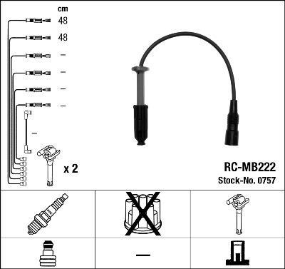 Jeu de câble d'allumage (Faisceau d'allumage) NGK ref. 0757