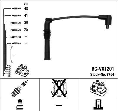 Jeu de câble d'allumage (Faisceau d'allumage) NGK 7704