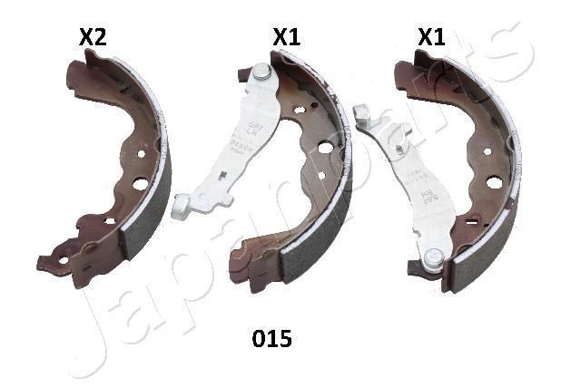Jeu de 4 mâchoires de frein (Garniture de frein à tambour) JAPANPARTS ref. GF-015AF