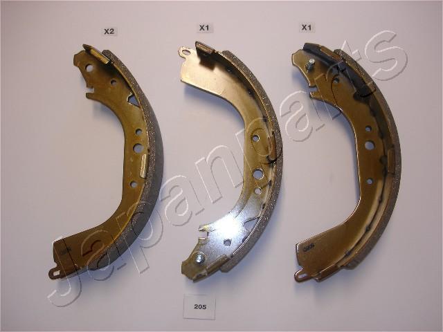 Jeu de 4 mâchoires de frein (Garniture de frein à tambour) JAPANPARTS GF-205AF